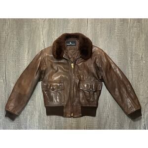 Ralph Lauren Vintage Inspired Flight Leather Bomber Jacket, Brown